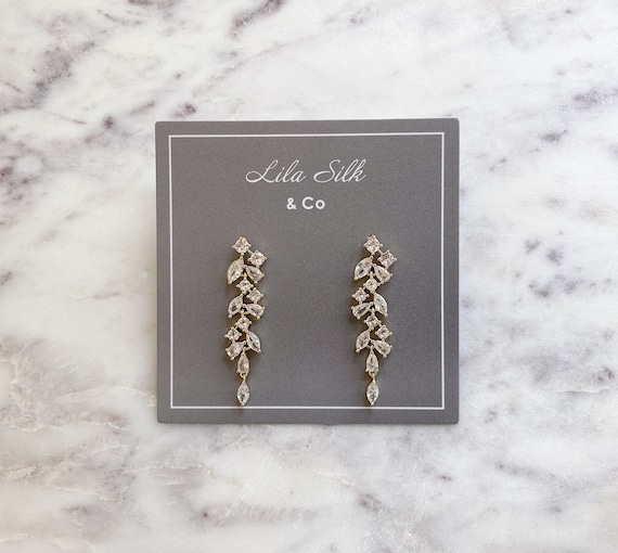 LANIER Bridal Drop Earrings Crystals Wedding Earrings Wedding