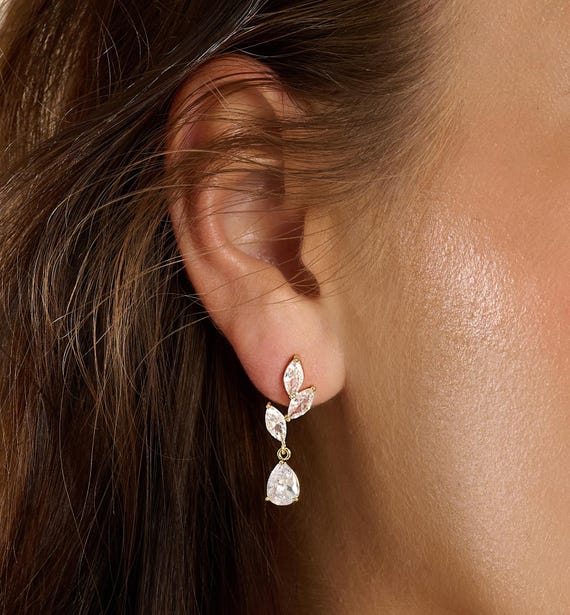 Orecchini Pendenti Da Sposa Con Strass E Cristallo - Eleganti Gioielli Per Damigelle, Feste E Balli - Leggeri E Ipoallergenici - 55 Mm