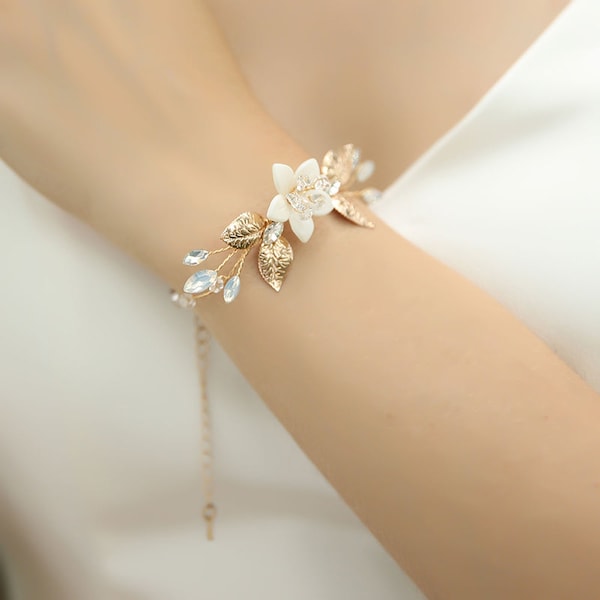 PARIS | Hochzeitsarmband | Handgelenk-Corsage | Braut -Corsage-Armband | Handgelenk-Corsage-Armband | Blumen-Armband | Brautjungfer-Corsage