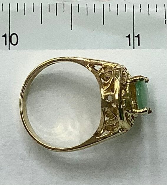 Real 14K Yellow Gold Jade Ring - Etsy UK