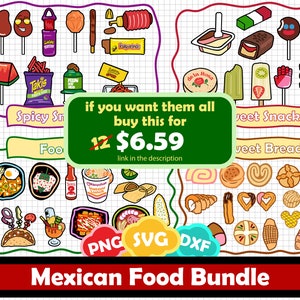 Mexicaanse snacks, Mexicaanse clipart-SVG/PNG/DXF-cut-bestand voor Cricut&silhouet afbeelding 2