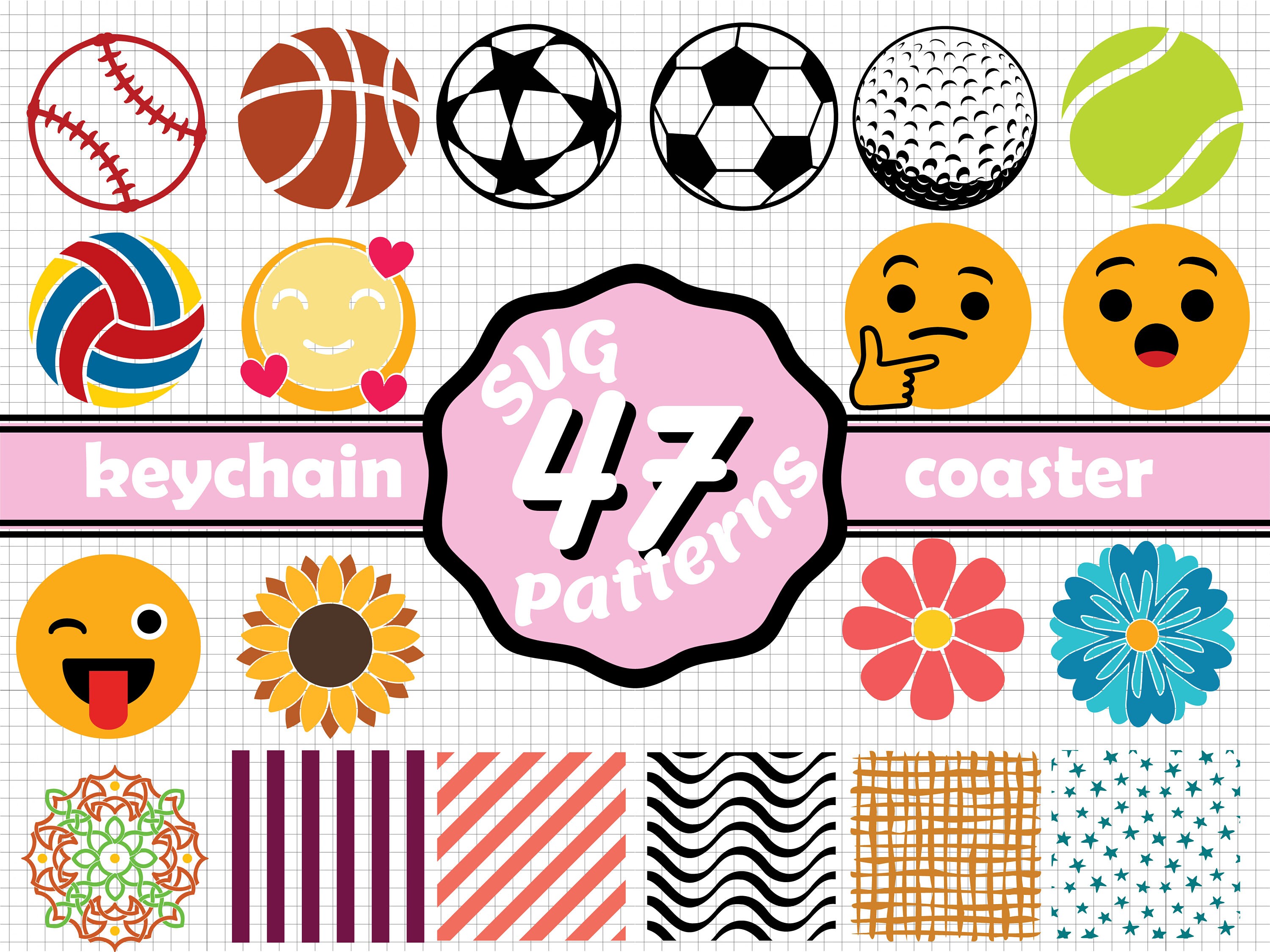 Download 47 Square Patterns Svg Keychain Patterns Svg Coaster Etsy