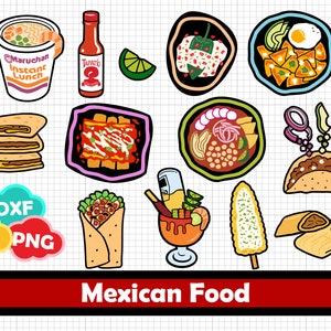 Mexican Food, Mexican Clipart - SVG/PNG/DXF - Cut file for Cricut&Silhouette