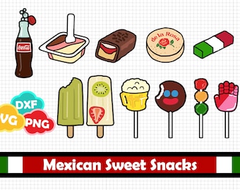 Bocadillos Mexicanos, Clipart Mexicano - SVG/PNG/DXF - Archivo de corte para Cricut&Silhouette