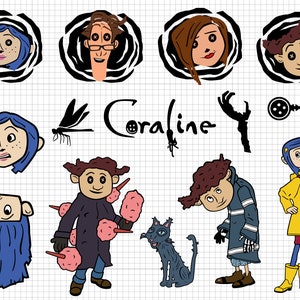 Coraline, Hexenmädchen, Fantasy Welt SVG/PNG/DXF Schnitt Datei für Cricut und Silhouette (Digitaler Download)
