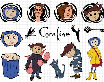 Coraline, Witch girl, Fantasy world  SVG/PNG/DXF Cut file for Cricut and Silhouette (Digital download)