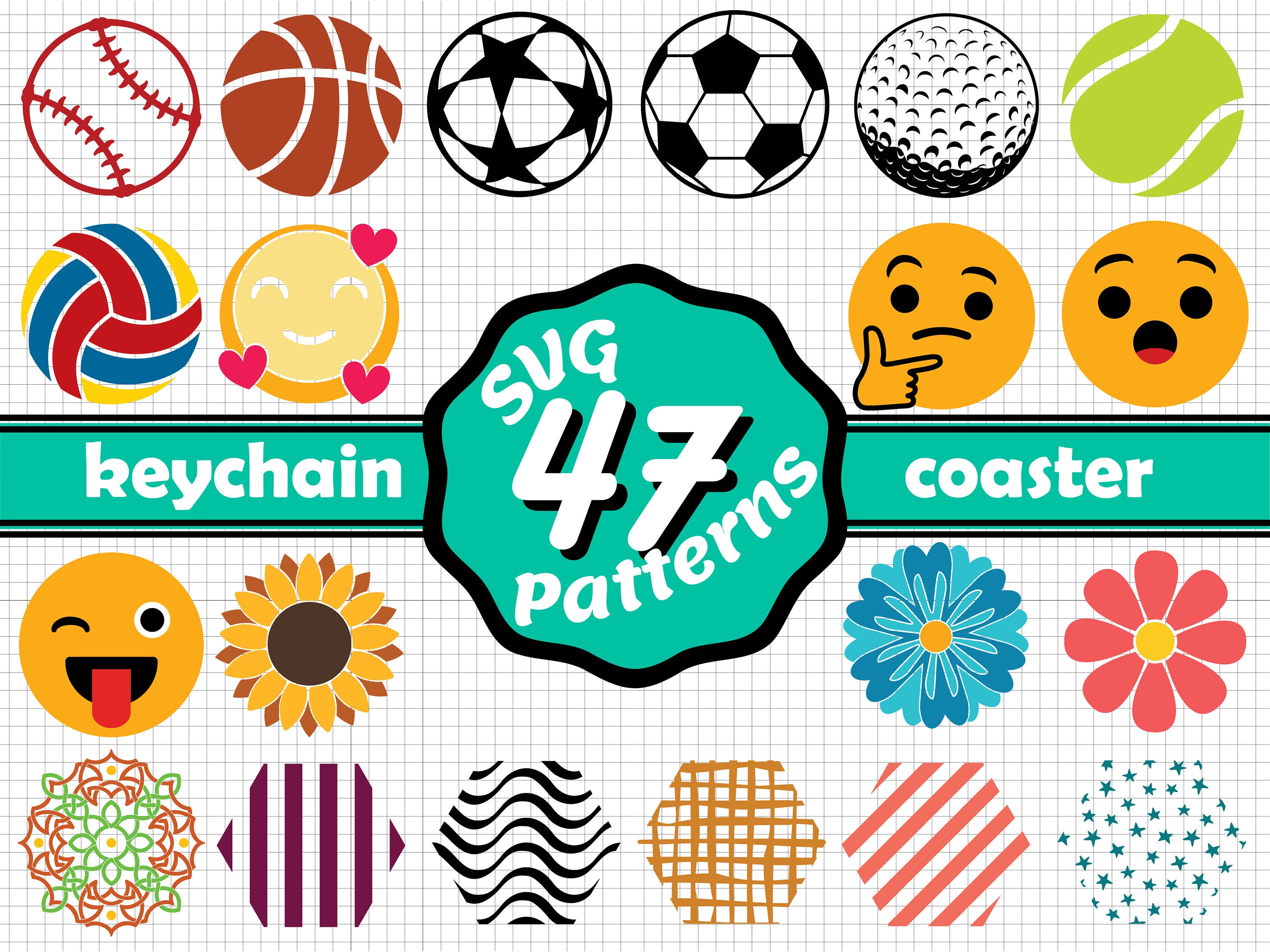 47 Hexagon patterns Keychain patterns svg Coaster patterns SVGDXF Cut
