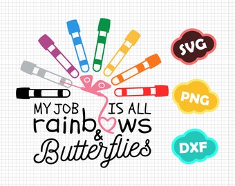 Phlebotomist - My job is all rainbows and butterflies - Nurse - Blood tubes SVG/PNG/DXF Cut file for Cricut and Silhouette