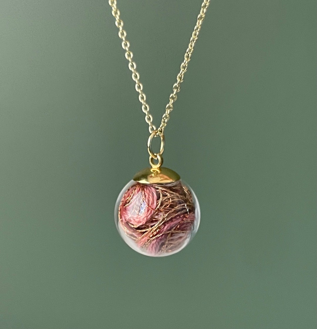 Gold Thread Pendant Necklace With Custom Floss Color Options - Etsy