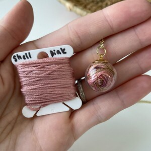 Gold Thread Pendant Necklace With Custom Floss Color Options - Etsy