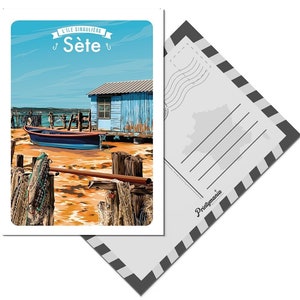 Carte postale de Sète - les Cabanes