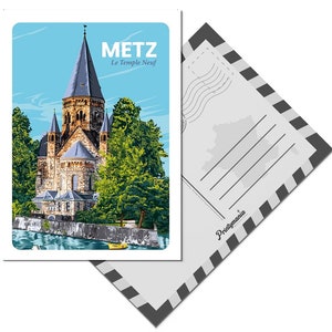 Carte postale de Metz Temple Neuf