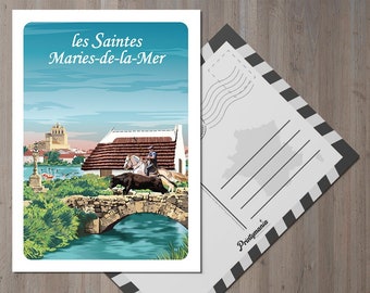 Carte postale de la ville des Saintes Maries de la Mer