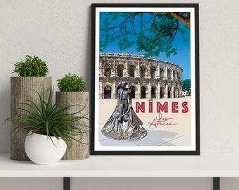 Affiche de la ville de Nimes - Les Arènes