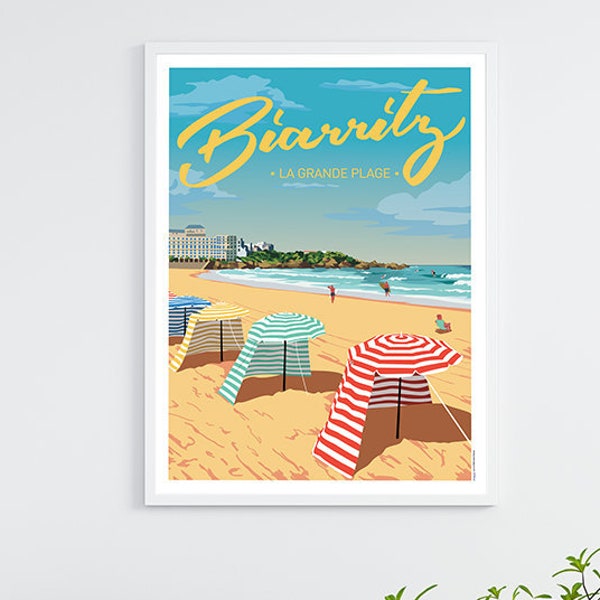 Affiche Biarritz - La Grande Plage