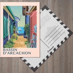 Carte postale de la ville du Bassin d'Arcachon