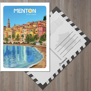 Carte postale de la ville de Menton