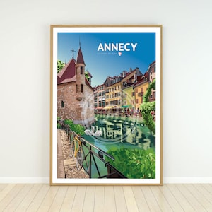 Cartel de la ciudad de Annecy.