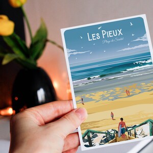 Carte postale des Pieux - plage de Sciotot