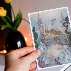 Carte postale Océan - Collaboration avec l'illustratrice Aurélia Mahé