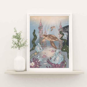 Póster del océano - Colaboración con la ilustradora Aurélia Mahé