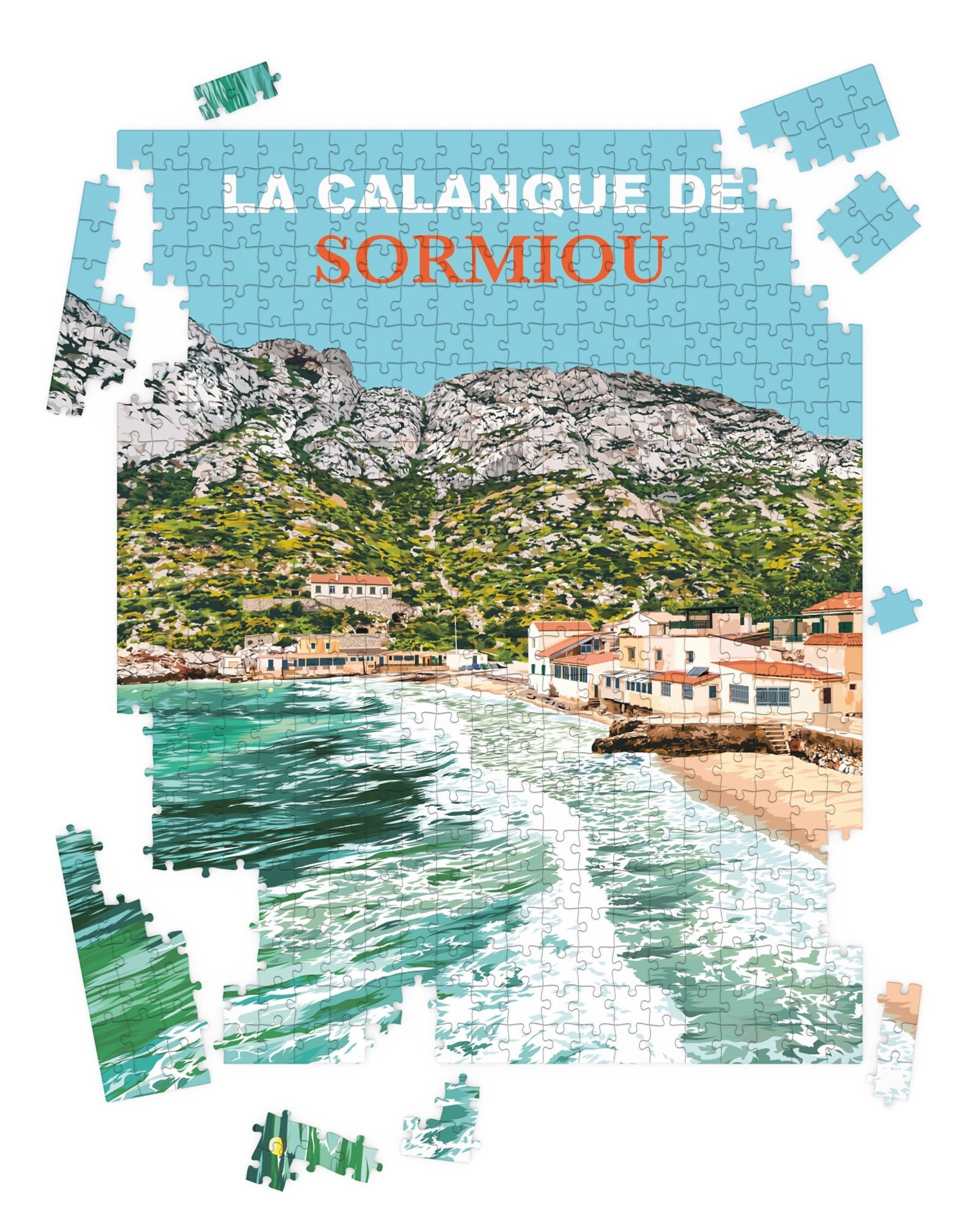 Puzzle de Marseille, Calanque de Sormiou, 1000 pièces en bois - Éd