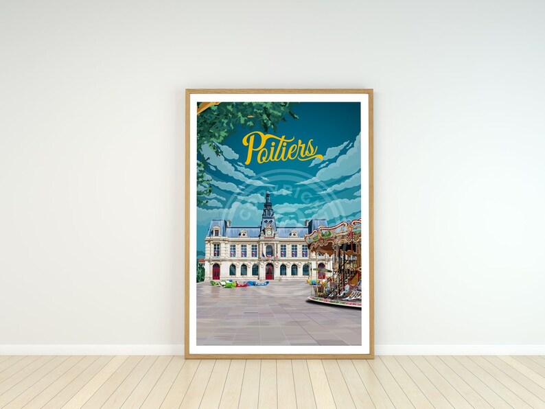 Cartel de la ciudad de Poitiers imagen 1