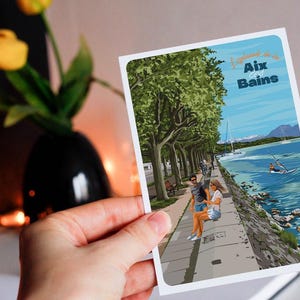 Carte postale d'Aix-les-Bains - l'esplanade du lac