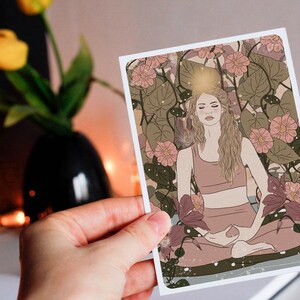 Carte postale Méditation - Collaboration avec l'illustratrice Aurélia Mahé