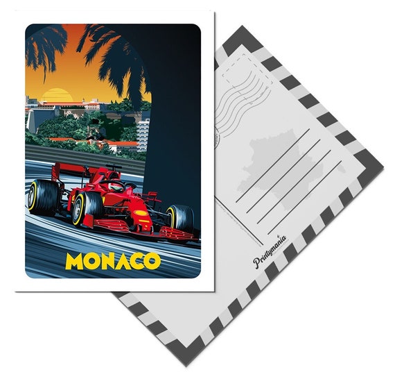 Monaco Grand Prix Postcard - Etsy Monaco Grand Prix Postcard - Etsy