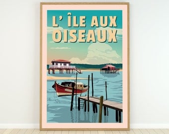 Affiche du bassin d'Arcachon - Ile aux Oiseaux