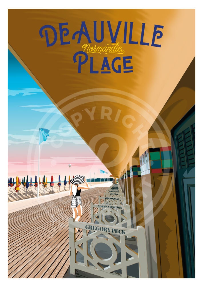 Buy wholesale Deauville Normandy France Travel Poster - Les Planches 21x29.7 cm [A4