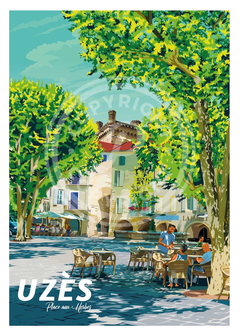 Cartel de la ciudad de Uzès imagen 2