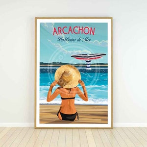 Poster of the city of Arcachon - Sea baths