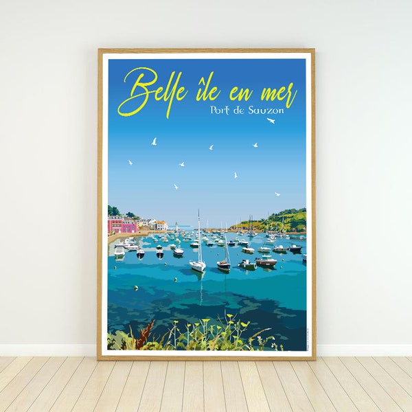 Affiche de Belle île en mer - Port de Sauzon