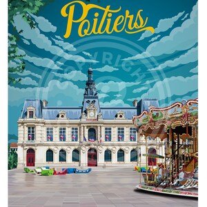Cartel de la ciudad de Poitiers imagen 2