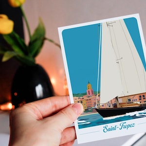 Carte postale de Saint-Tropez - voilier