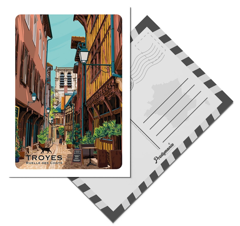 Carte postale de Troyes - La ruelle des chats Bild 1