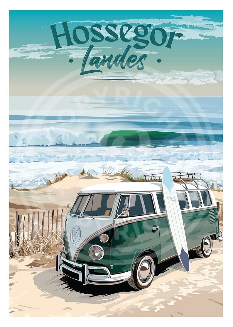 Cartel de la ciudad de Hossegor imagen 3