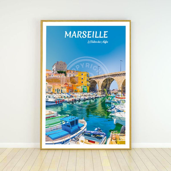 Affiche de Marseille - Le Vallon des Auffes