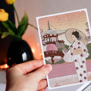 Carte postale Jardin Japon - Collaboration avec l'illustratrice Aurélia Mahé