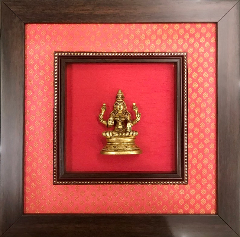 Various God Series Brass Idol Framed on Raw Silk W 12 in X Etsy