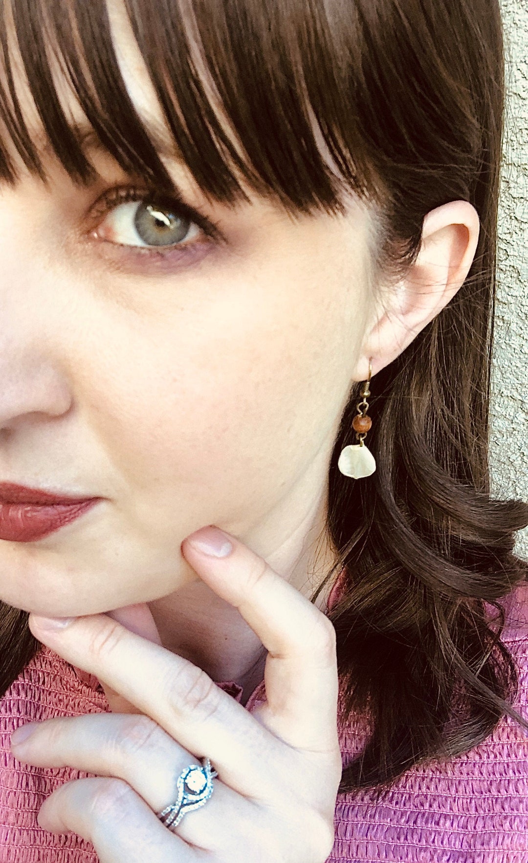 Orecchini Pendenti Bohemien Con Perle Colorate E Anello In Resina - Design Esagerato E Alla Moda Per Donna, 5,3 Cm - 5