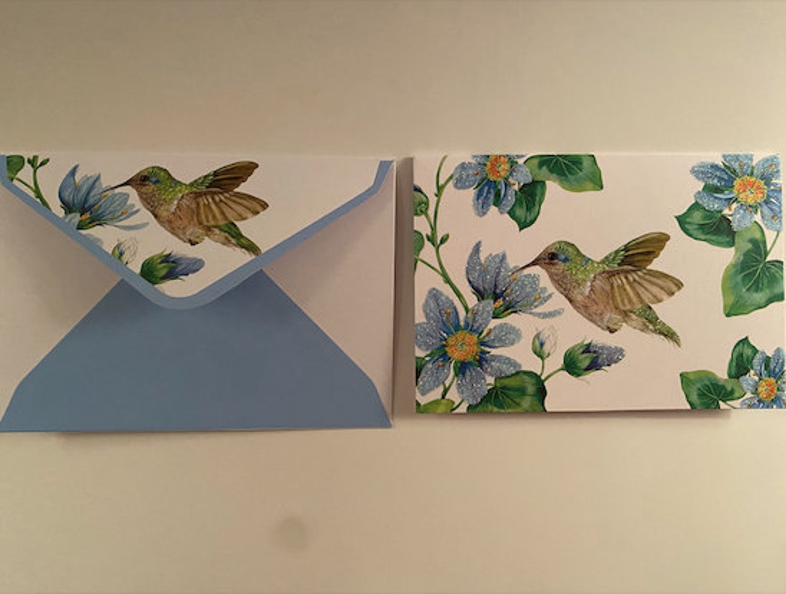 1 funkelnde Vintage Kolibri Karte mit passenden Umschlag | Etsy