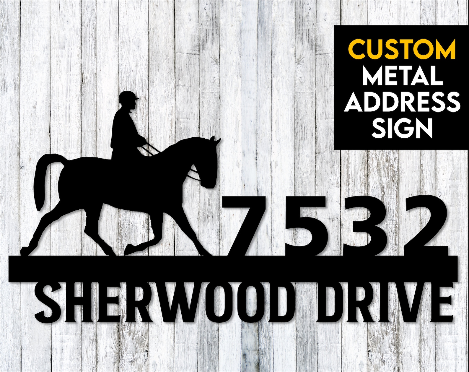 Equestrian Horse Metal Address Sign Custom Address Sign Etsy