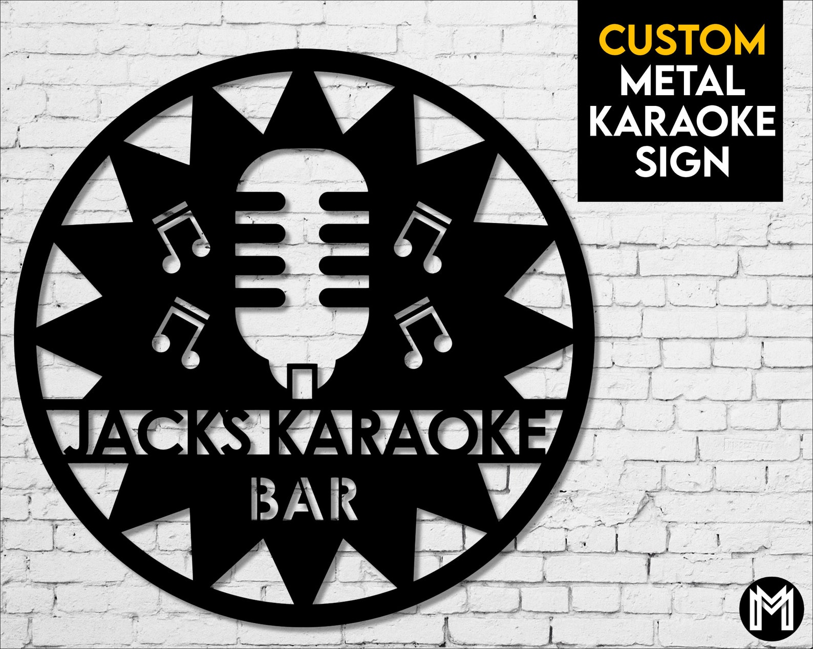 Metal Karaoke Sign Custom Karaoke Sign Personalized Etsy