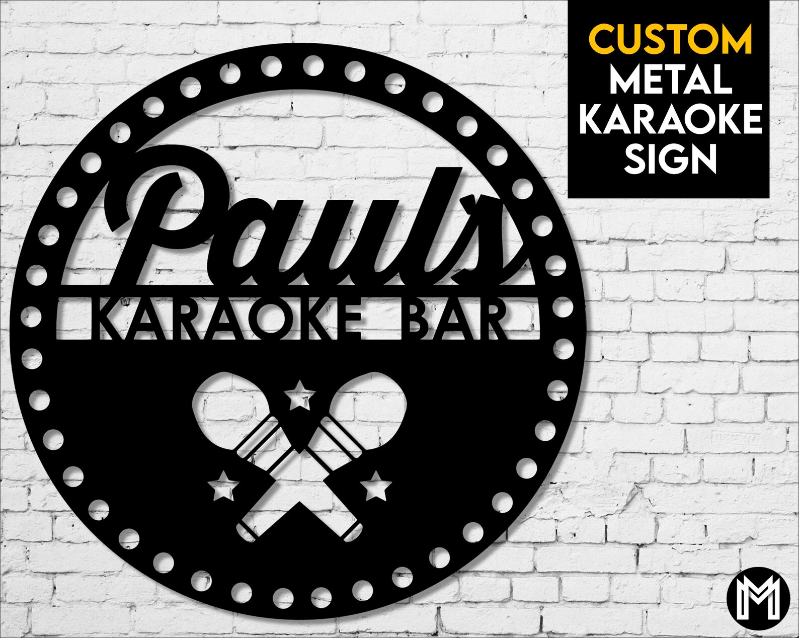 Metal Karaoke Sign Custom Karaoke Sign Personalized Etsy