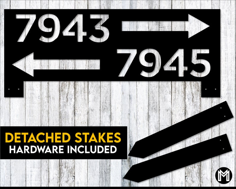 Arrow Address Sign Metal Steel Custom Address Yard Sign Etsy