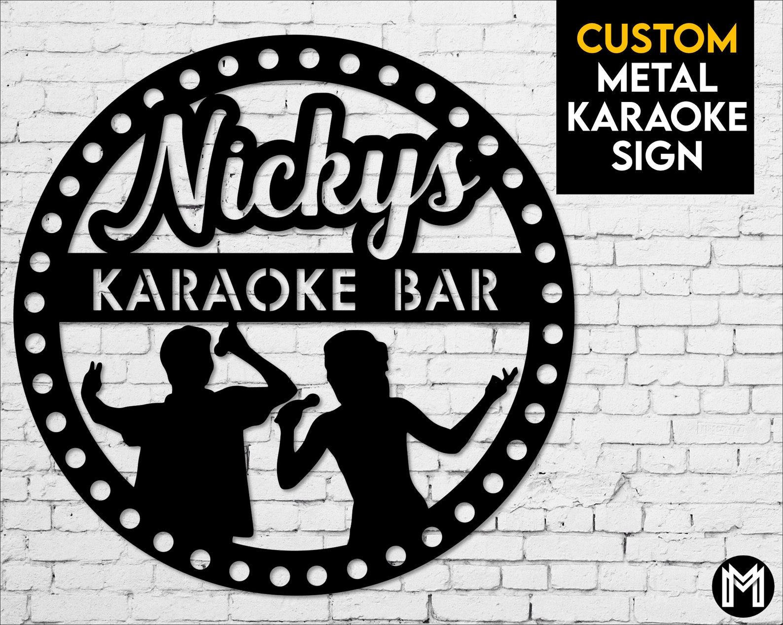 Metal Karaoke Sign Custom Karaoke Sign Personalized Etsy