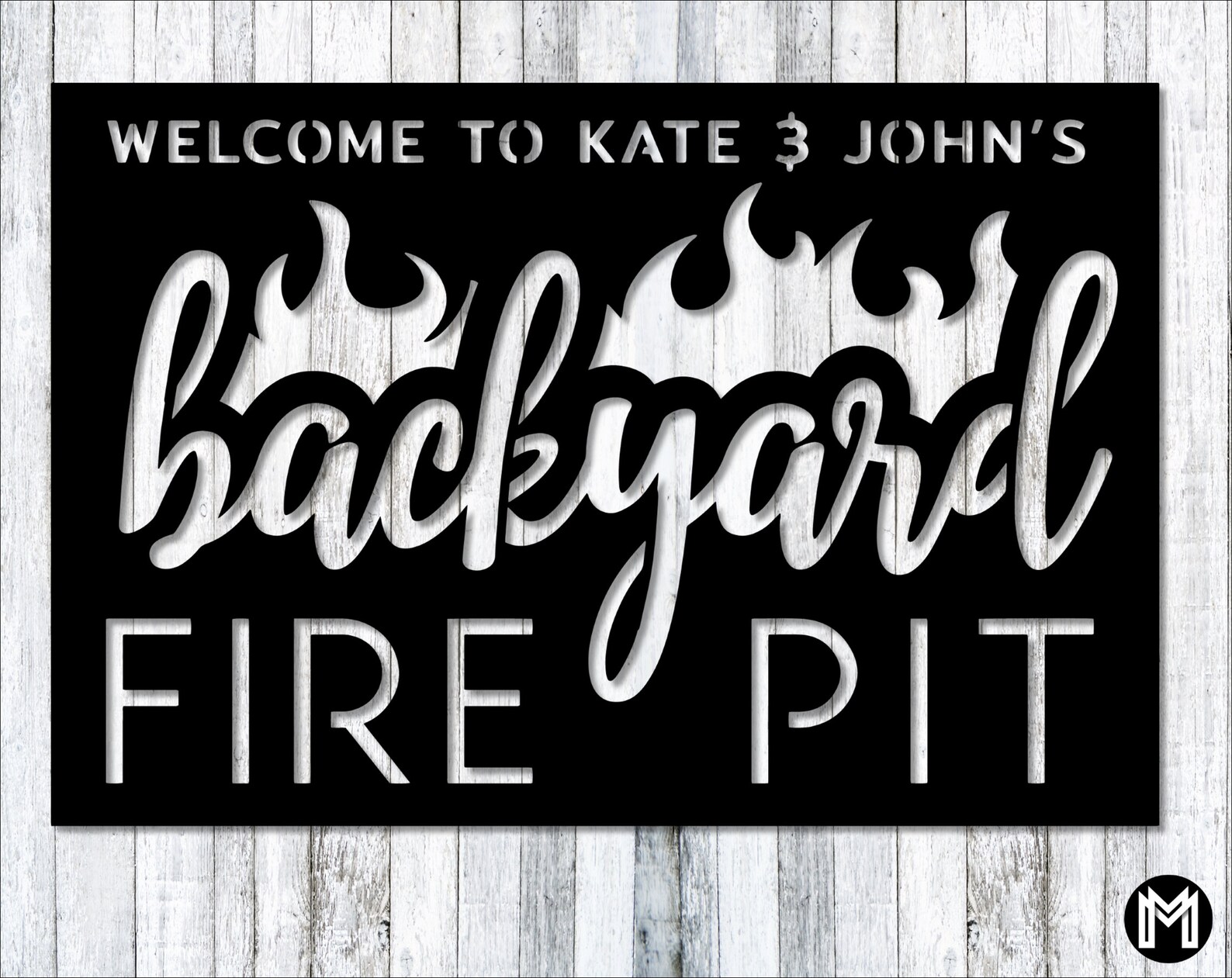 Backyard Fire Pit Sign Metal Sign Custom Backyard Sign Etsy